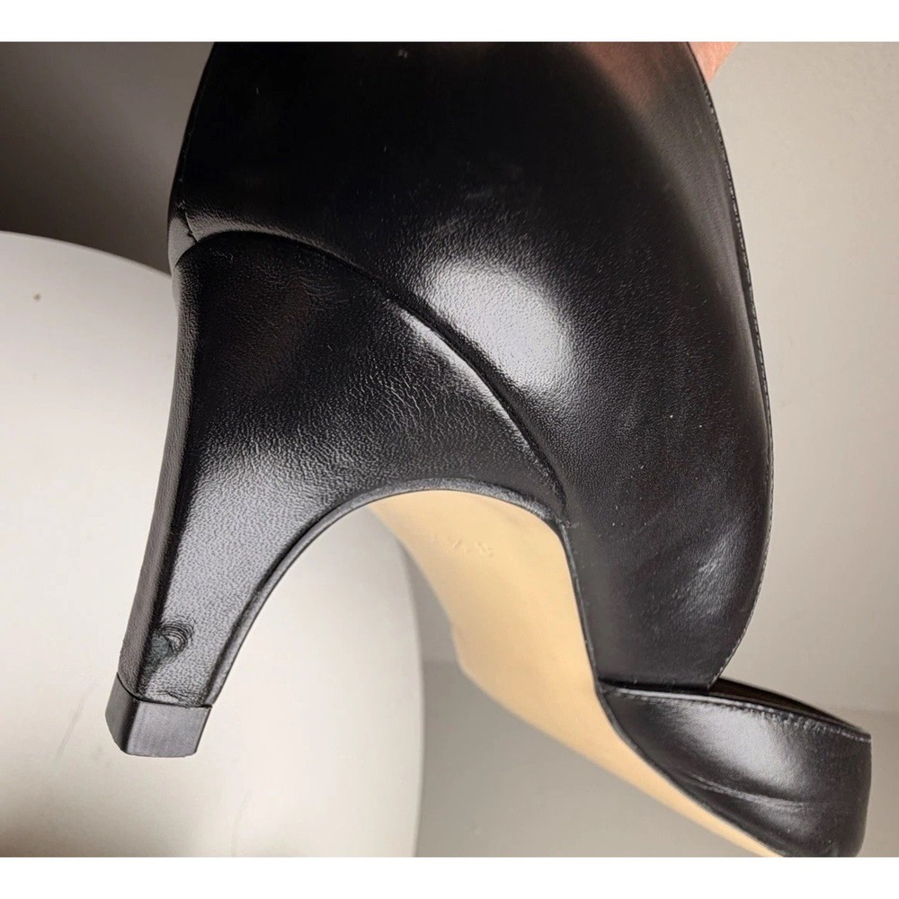 Talbots Black Leather D’Orsay Kitten Heel Pumps 8.5 AA Narrow - Picture 12 of 13